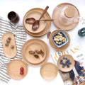 Creative Hot Sell Handmade 24cm Round  Beech Wood  Dessert Dish