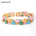 LUOTEEMI Waterdrop Ice Cutting Cubic Zirconia Diamond 18K Gold Plated Popular Mona Lisa Bracelet for Women Fashion Jewelry 2025