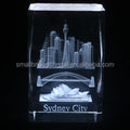 Small Bridge Wholesale Customization 3d Laser Famous Sydney City Australia Building Crystal Cube for Souvenir Gift