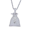 CN045 Brass Setting AAA CZ Hip Hop  Pendant Copper Micro Pave CZ Stones Necklace Jewelry for Men and Women