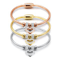 Zhongzhe Heart Crystal Charm Bracelets Bangle Magnetic Lock Clasp With Snake Chain 316L Stainless Steel Women Bangles Jewelry