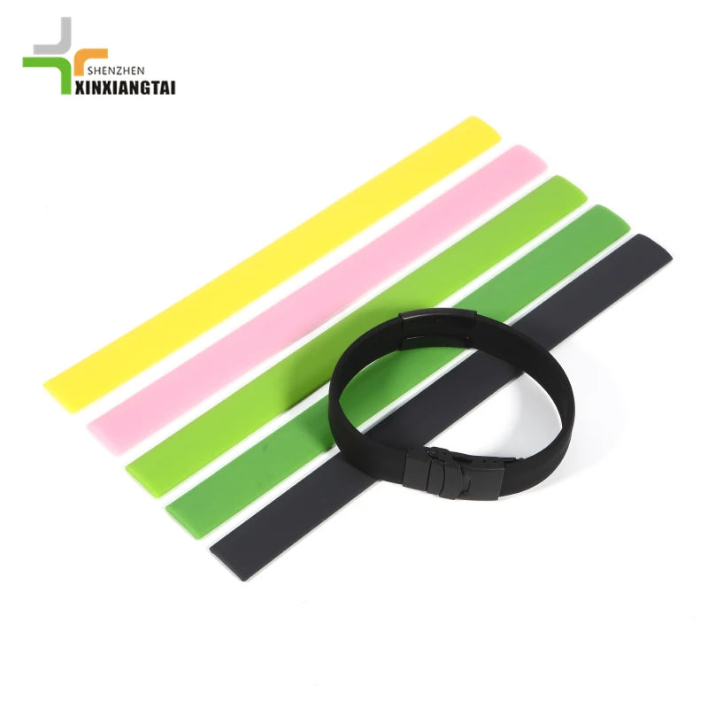 Customized Silicone Wrist Band Printed Rubber Bracelets 12mm Promotional Wristbands