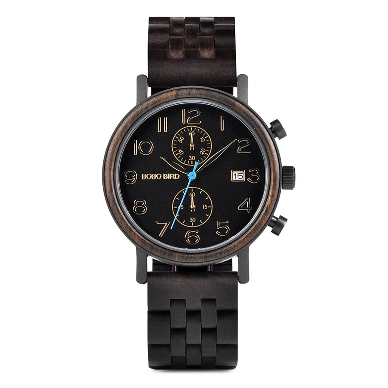 Minimalist Casual Style Smart Quartz Hardlex Crystal Fashion Charm Luxury Men's Wood Watch 2-Year Battery Life Multiple Time