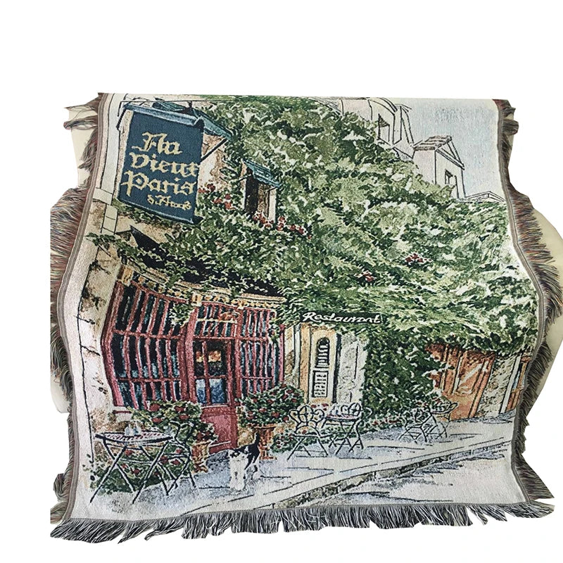 Reasonable Price Custom Woven Eco-Friendly Portable Large Tapestry Bed Throw for Picnic Travel Home & Hotel Use