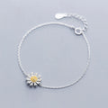 Fashion Sweet Women Silver Daisy Charm Bracelets for Women 925 Sterling Silver Jewelry Wholesale