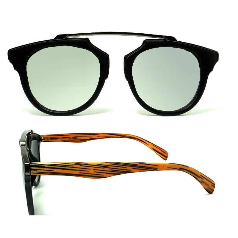 2024 Wholesale Unisex Rose Gold Lens Luxury Cat Eye Polarized Sunglasses Fashion Acetate Glasses with Pink Metal Frame