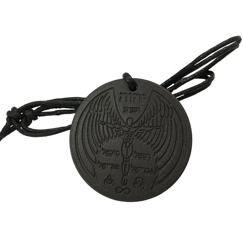 6000cc Angel Pendant Energy Lava Stone Quantum Pendants Fashion Health Black with Card & Box