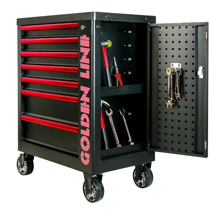 Rolling Tool Box Cabinet 7 Drawer Portable Storage Chest Tools Organizer With Wheels Ball Bearing Locking and Sliding Drawers