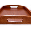 Wholesale Eco-Friendly Biodegradable Plant Pattern Classical Handmade 45cm Wood Serving Tray with Handle