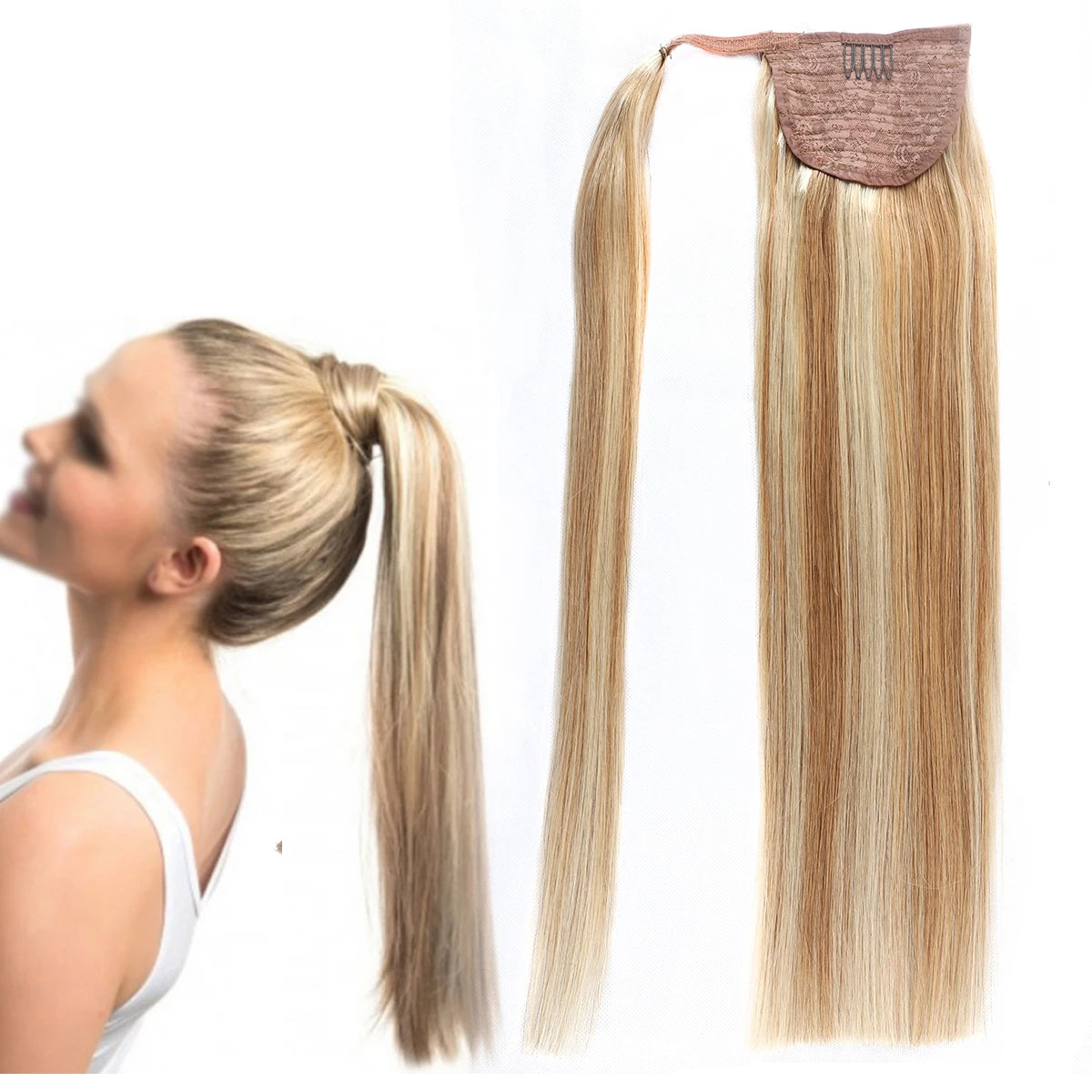 Beauty Long Afro Wrap Around Clip in Drawstring Ponytail Real Human Hair Pieces Extensions 100% Human Hair Ponytails MegaBDM