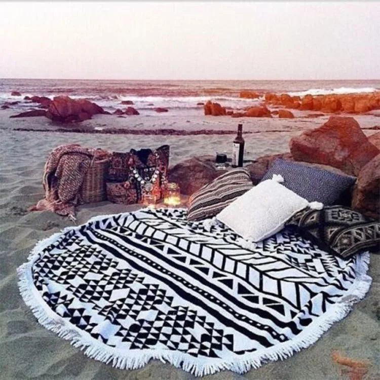 Hot Selling Custom Printed Summer Floral Bath Blanket 400gsm Square Cotton Beach Towel Full-Color Coating Disposable for Travel