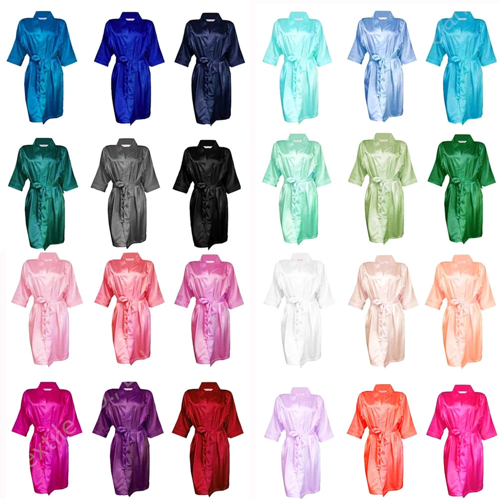 Wholesale Luxury Women's Silk Satin Kimono Robes 55 Colors Stock Spa Parties Bridesmaids Plus Size Options Women Ladies