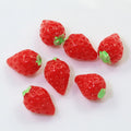 Kawaii Pink Red 3d Strawberry Resin Simulation Fruit Kawaii Cabochon Charms Pendant for Diy Necklace Making