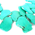 TB0252 Top Drilled Howlite Turquoise Flat Slab magnesite Slab Beadspebble Drop Pendant Beads