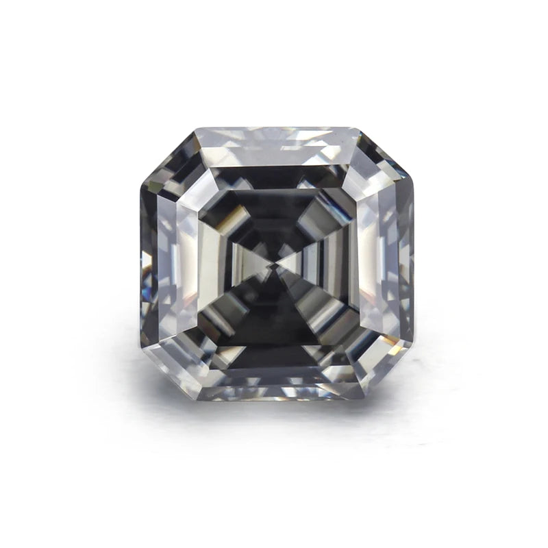 Ali Baba Hot Sale 7x7mm 2ct Carat Asscher Cut Grey Colorful Loose Moissanite for Jewelry