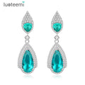 LUOTEEMI Luxury Wedding Earrings a AA Cubic Zirconia Dangle Engagement Jewelry Earring for Bridals Factory Brand Wholesale