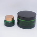 1 Ounce 60ml Skin Care Cream Green Glass Jar with White Lid