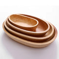 Creative Handmade Eco-Friendly 27cm Rubber Wood Modern Boat Shape Snacks Dried Fruits Dish