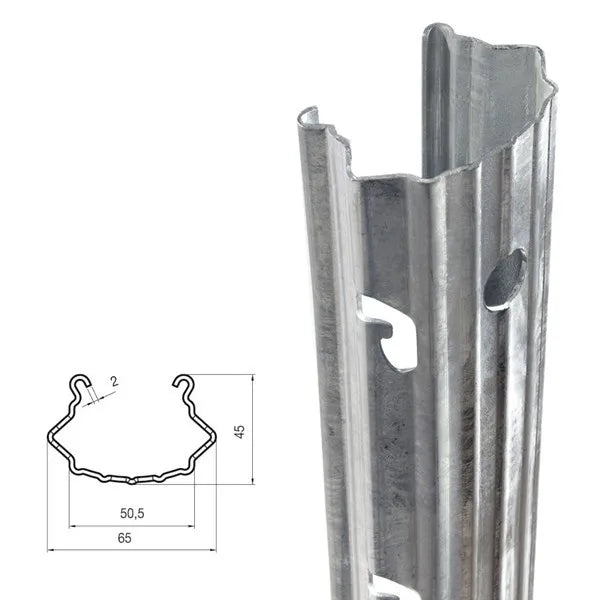 2.4m Length1.5mm Thickness Hot Dipped Galvanized Metal Vineyard Trellis Post for Grape Stake