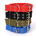 2 Rows Belt Strap Adjustable Nylon Woven Tactical Dog Collar Big Large Dog Pet Collar
