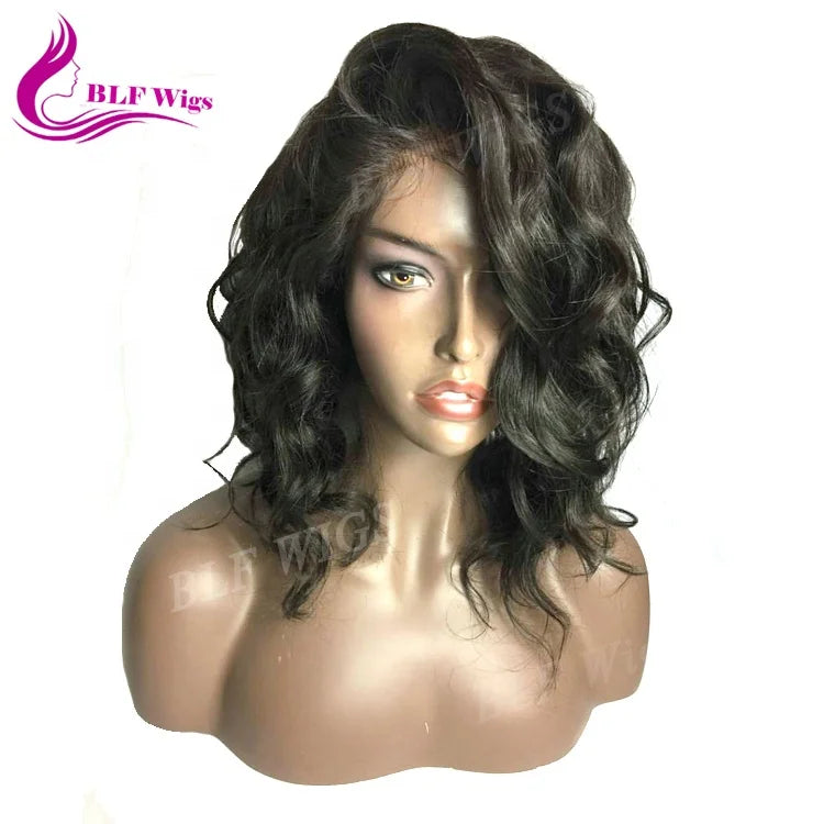 Long Short Afro Curly Human Hair 130% Full Frontal Lace Wig Glueless HD Transparent Indian Remy Women Baby Hair Bleached Knots