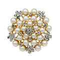 Weiman Factory Direct Sale Wholesale Simulated Pearl and Crystal Rhinestones Flower Wedding Brooches in Gold or Silver Plated