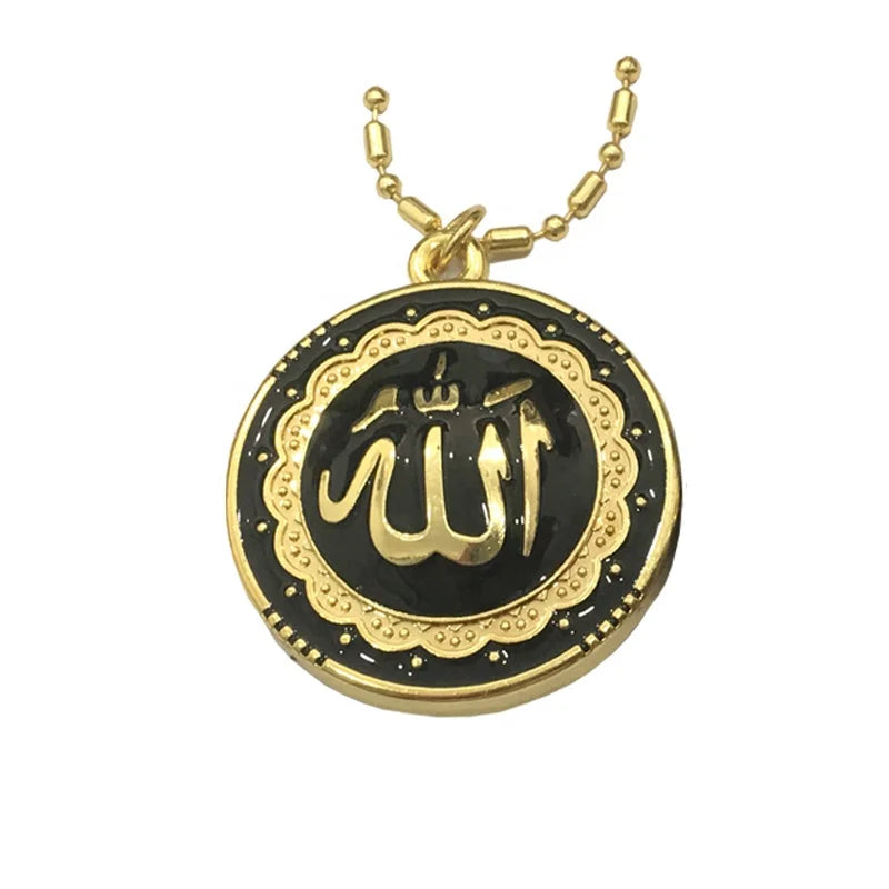Allah Necklace for Children Classic Style Muslim Pendant with Quantum Scalar Negative Ion Tourmaline Made of Alloy Jewelry