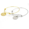 Hot Sale Custom Disc Engraved Expandable Bangle Stainless Steel DIY Name Bracelet for Gift Giving
