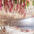 F-1405 Artificial Silk Hanging White Champagne Wedding Decoration Wisteria Hydrangea Vines Flower Garland