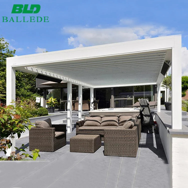 Fully Automatic Terrace Louvered Roof Retractable Sliding and Folding Waterproof Outdoor Pergola Aluminium