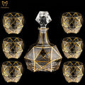 Personalized Gold Bourbon Decanter Set with Stopper for Liquor ScotchesBourbon Brandy