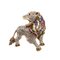 Men's Domineering Lion Brooch Pin Fashion Gold Plated Animal Jewelry Multi-Color Rhinestone for Wedding Party Also Children