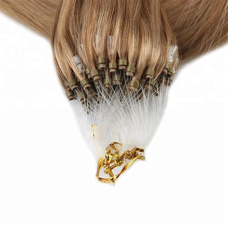 Tangle Free European Human Hair Remy Micro Loop Ring Hair Extension Cuticle Aligned Hair