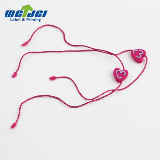 Customized Eco-Friendly Embossed Gold Foil Printed Hang Tag String Plastic Seal Tag for Garment
