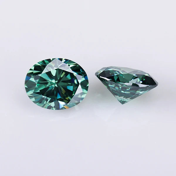 Certificated Green Color Moissanite Gem Stones Oval Cut Diamond Moissanites