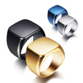Zhongzhe Jewelry Customize Engraving Signet Ring Size 4-15 Men Simple 18k Gold Ring Stamped Stainless Steel Stock Jewelry Rings