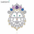 LUOTEEMI Gorgeous Striking Attractive Stunning Good-Looking Animal Lion Shape Brooch Multi Color Hijab Pin for Women Anniversary