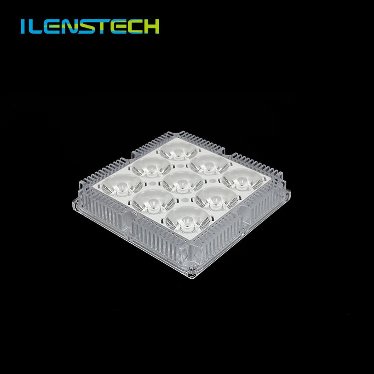 9 in 1 3535 Optical Led Lens Narrow Beam 3 Degree Lens Matrix for Track Spot Light