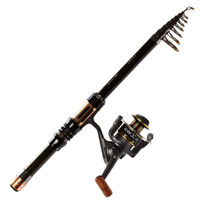Wholesale Fishing Tackle Closed Length 30cm Telescopic Fishing Rod Carbon Fiber