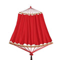 GSD Outdoors Cotton Breathable Double Hammock Spring Swing Bed Outdoor Lounger Ultralight Hammock With Wood Spreader Bar