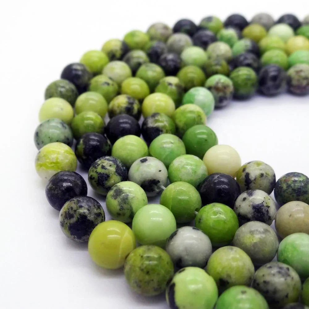 Natural Chrysoprase Australian Jasper Gemstone Smooth Polished Loose Beads for Jewelry Making 4mm 6mm 8mm 10mm