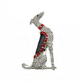 Popular Clear Rhinestone Alloy Children's Greyhound Dog Brooch Pin for Wedding Engagement