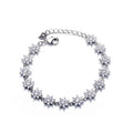 Sterling Silver 925 Luxury Gemstone Bracelet Rose Gold Plated Flower Charm Bracelet Fine Jewelry for Women