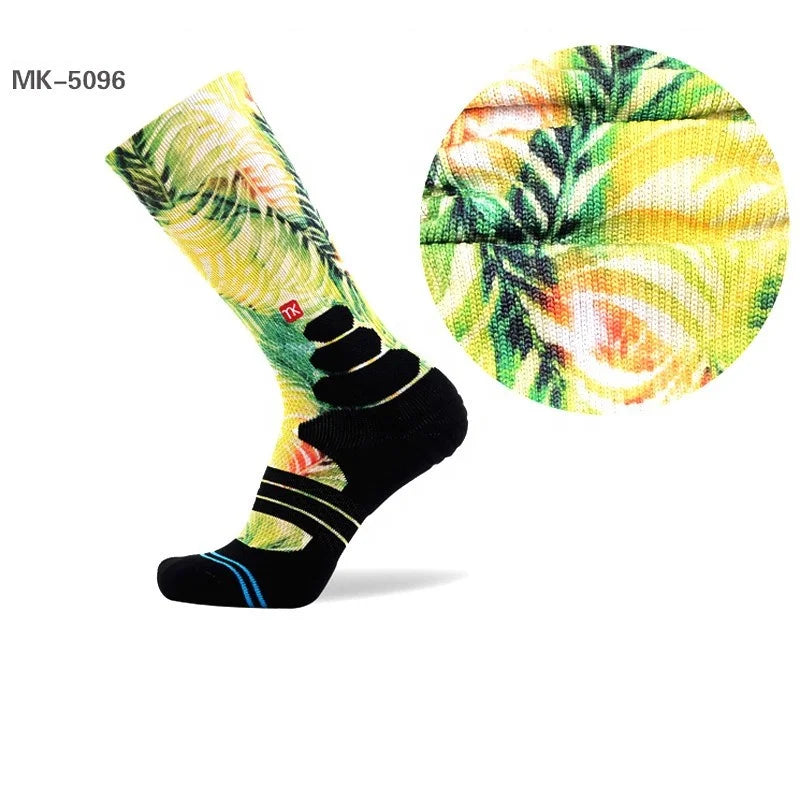 Custom OEM Sublimation Printing Digital Print Basketball Sublimated Sport Athletic Sublimation Socks for Men