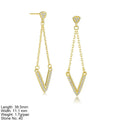 Fashion Jewelry V Charm Dangle Tassel Earring Silver 925 Earrings Women Custom Jewelry