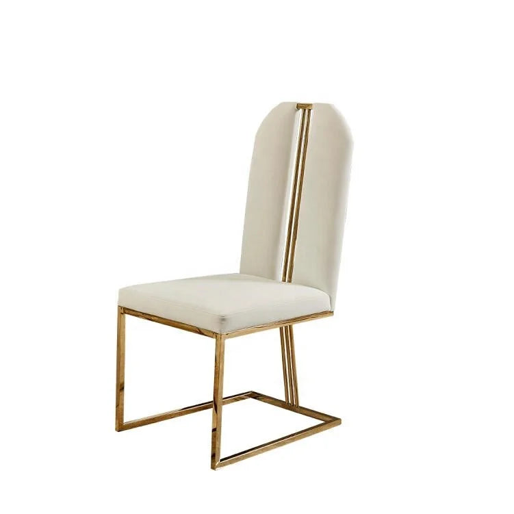 Nordic Luxury Lounge Chair Gold Upholstered Dining Chair with Contemporary Stainless Steel Modern Home Furniture for Weddings