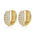 LUOTEEMI Luxury 4 Rows a AA Cubic Zirconia Micro Pave Setting Simple Female Gold Color Hoop Earrings