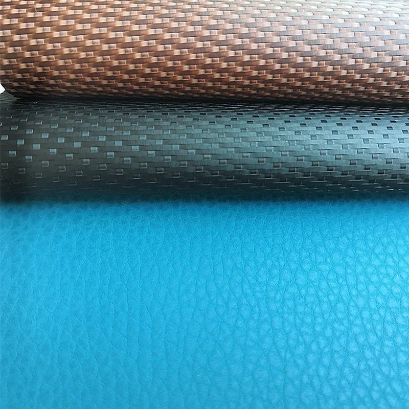 Solid Plain Grain Design Classic Cross Grain PVC Synthetic Faux Leather Fabric for Making Shoe/Bags/Upholstery