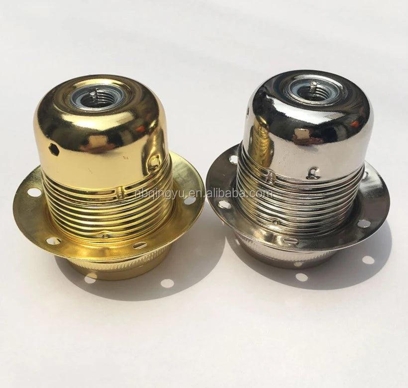 QINGYU Vintage Screw Edison E27 Lamp Holder Metal Alloy Standard Threaded Plating 110-240V Lamp Socket