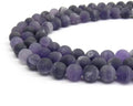 Natural High Grade Healing Matte 8mm Round Amethyst Stone Beads Violet Lavender Purple Gemstone Beads for DIY Jewelry Make